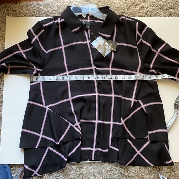 INC International Concepts window pane print blouse - Picture 5 of 7